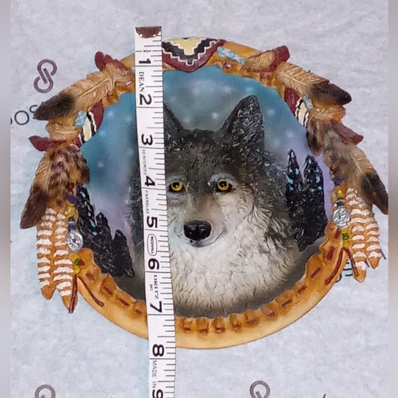 Vtg Gray Wolf 3D Wall Plate - Picture 3 of 4
